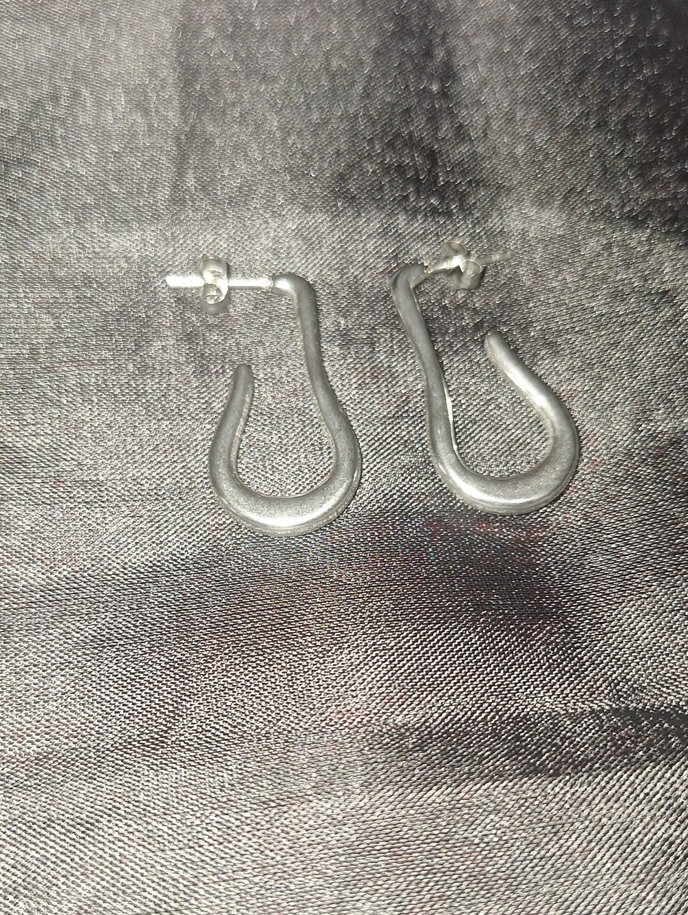 Matte Black Open Hoop Earrings